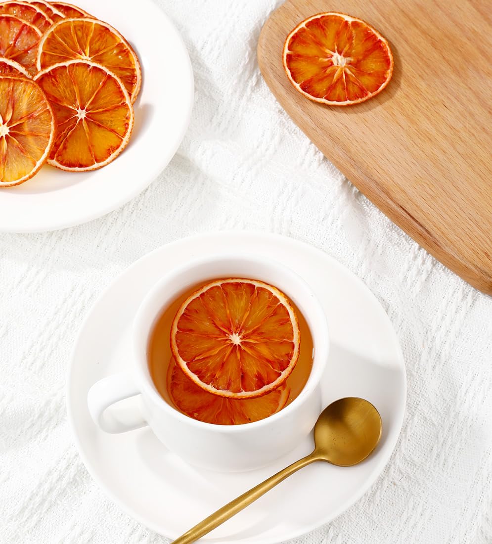 Selected Dried Blood Orange Slices 5 Oz/142g, Culinary & Garnish Grade, Dehydrated Blood Orange for Cocktail, Decoration, 100% Natural, No Sugar Added.-Ultra Herb Tea