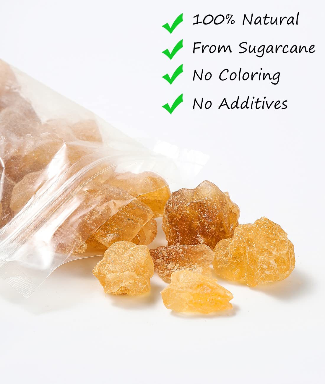 Premium Rock Sugar 10 Oz/283g,100% Natural & No Additives-Ultra Herb Tea