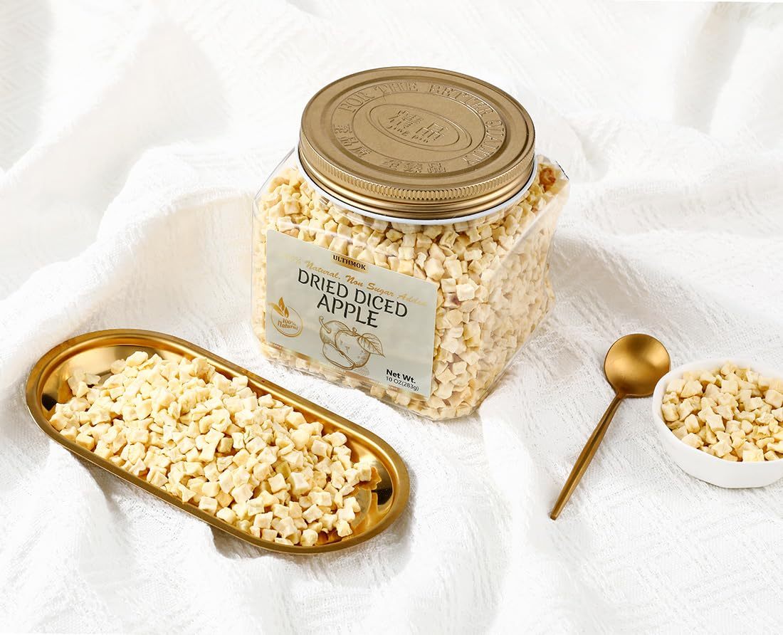 Premium Dried Diced Apples,10 Oz /283g,1 Ingredient Made with 100% Natural Apple, No Sugar Added Dehydrated Apple, No Additives & No Flavoring.-Ultra Herb Tea