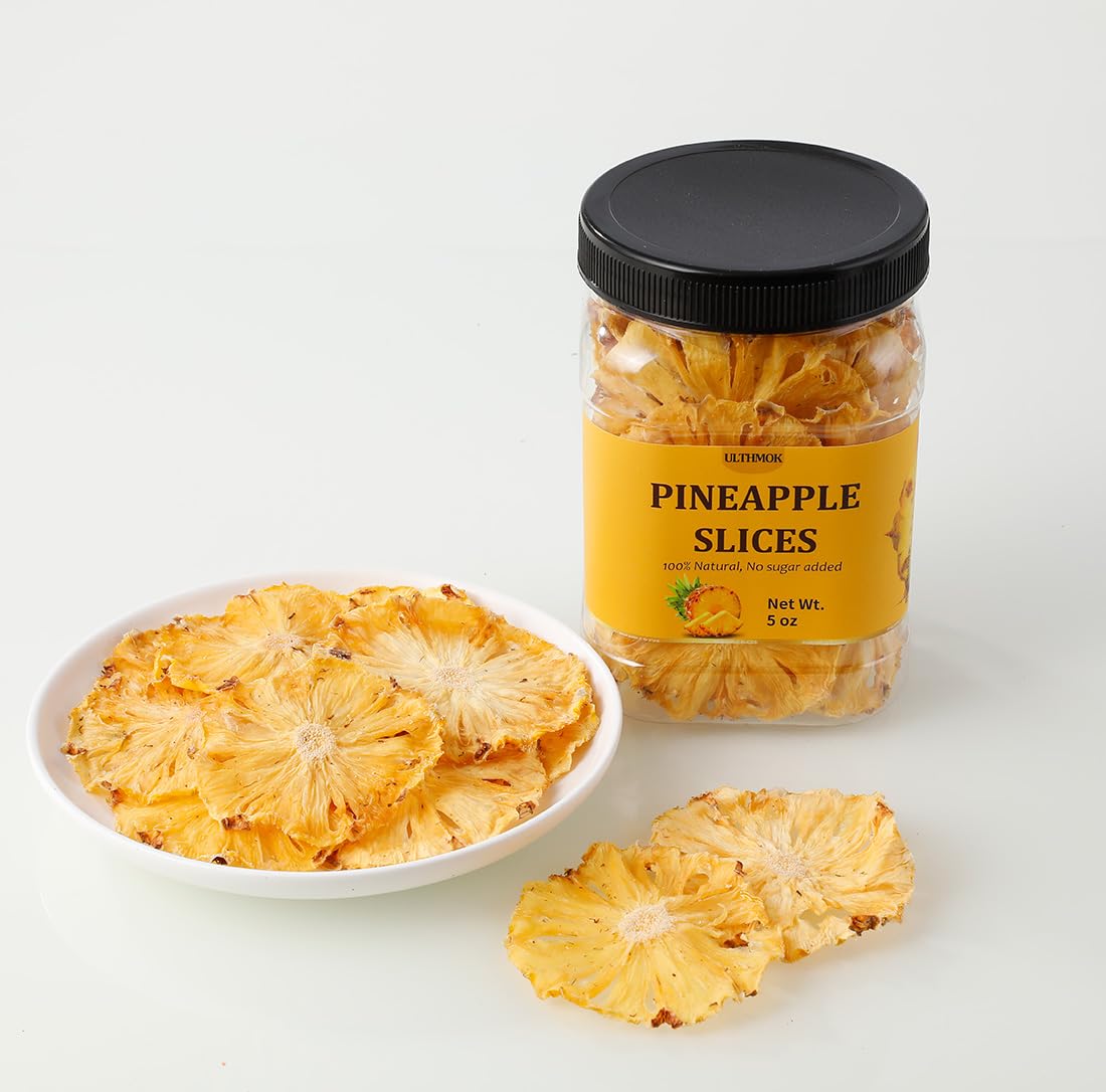 Premium Dried Pineapple 5 Oz/142g,Dehydrated Pineapple Slices,100% Natural,No Sugar Added & No Additives.-Ultra Herb Tea