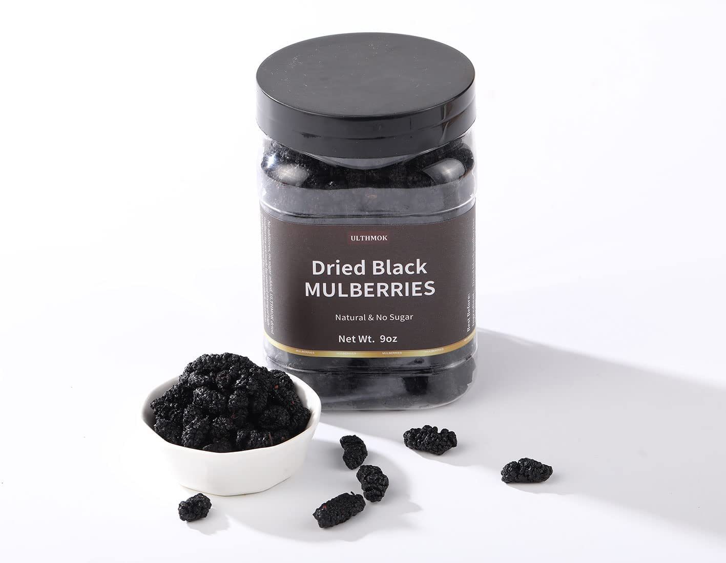 Top Grade Premium Dried Black Mulberries 9 Oz/254g,Big & Delicious,Hand Picked.No Sugar Added & No Additives.-Ultra Herb Tea