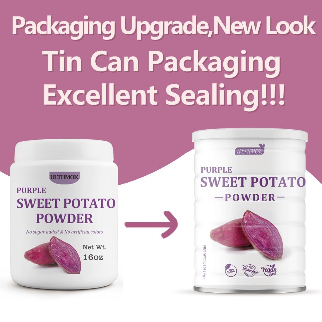 Premium Purple Sweet Potato Powder 1LB/454g,Natural Purple Food Coloring,No Additives & Gluten Free.-Ultra Herb Tea