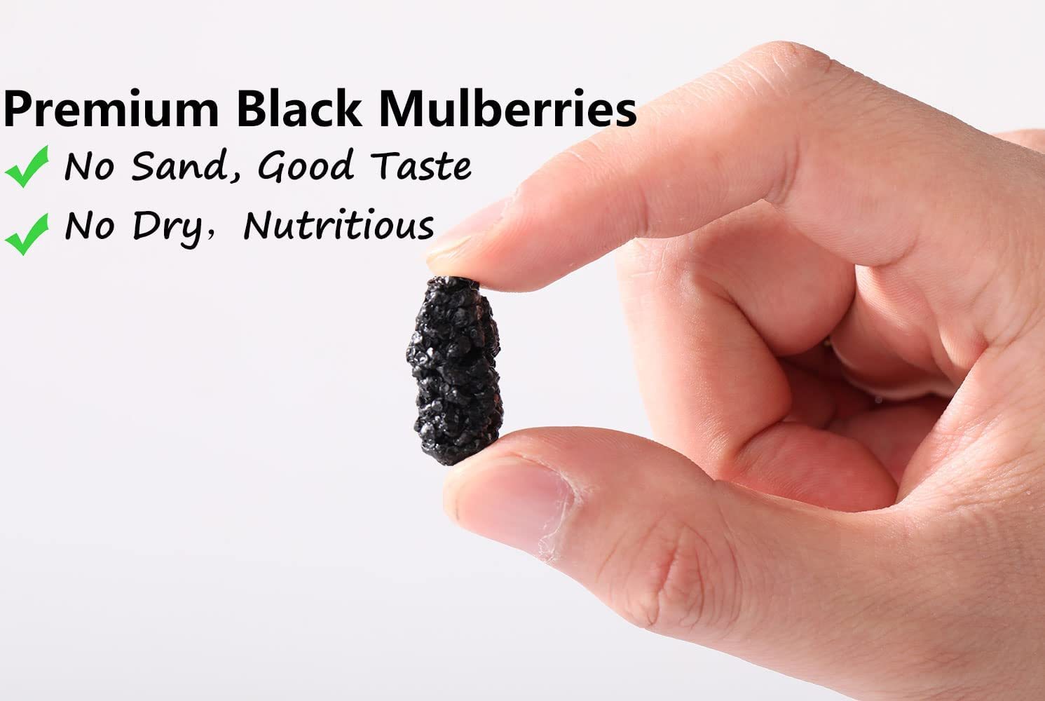 Top Grade Premium Dried Black Mulberries 9 Oz/254g,Big & Delicious,Hand Picked.No Sugar Added & No Additives.-Ultra Herb Tea