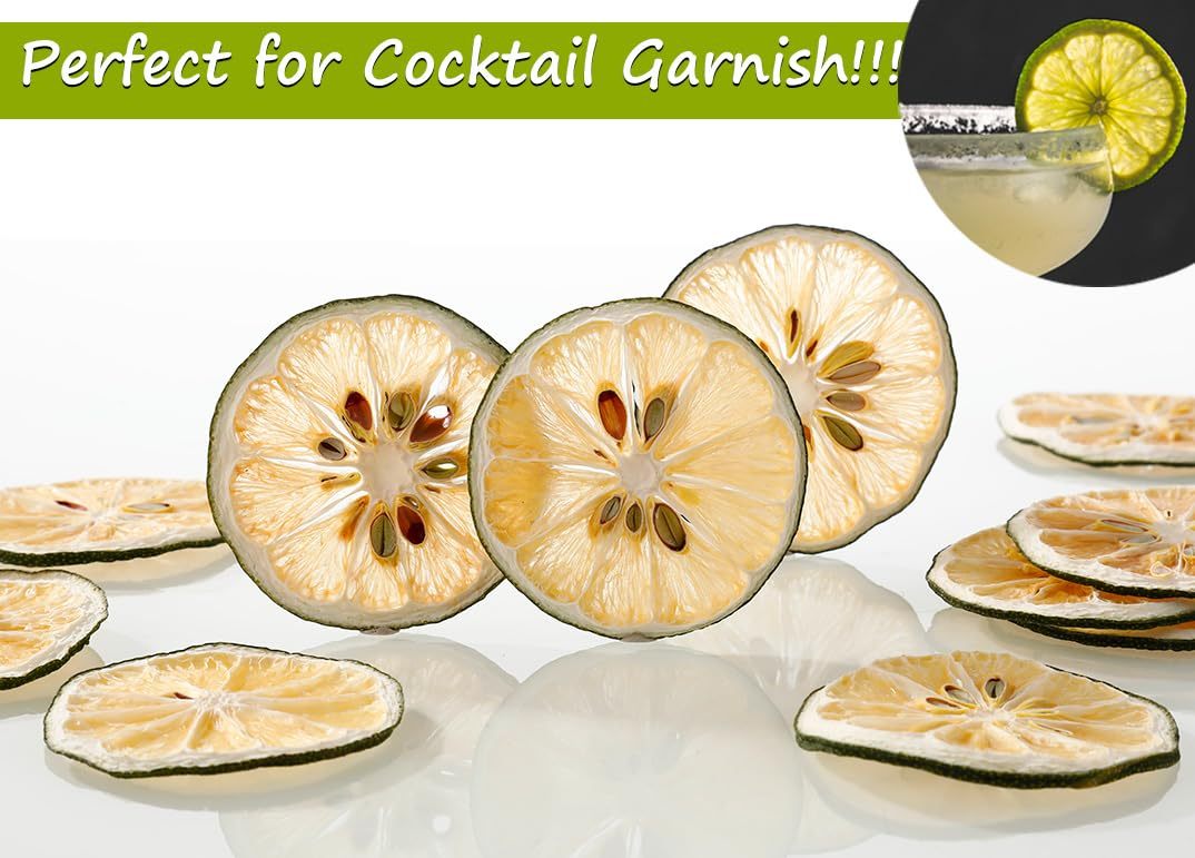 Premium Dried Lime Slices 3 Oz/85g,100% Natural Dehydrated Limes Lemon Slices for Cake Decoration & Cocktail Garnish,No Additives & No Sugar Added.-Ultra Herb Tea