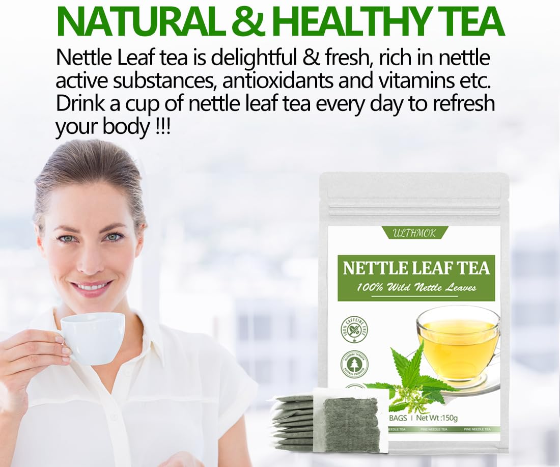 Premium 100 Stinging Nettle Leaf Tea Bags, Made with 100% Wild Nettle Leaves，No Additive & Caffeine Free.-Ultra Herb Tea