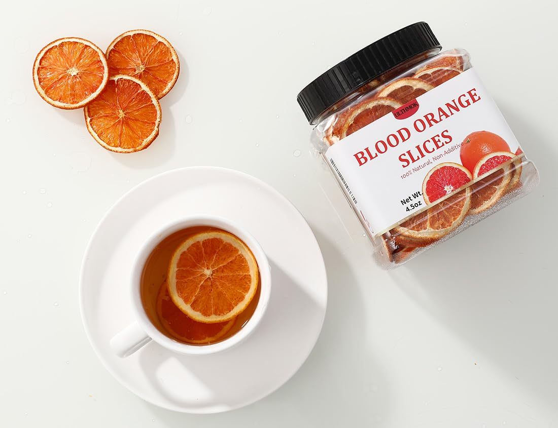 Premium Dried Blood Orange Slices,4.5Oz/128g,Dehydrated Blood Orange for Cocktails,NO Addtives & No Sugar Added.-Ultra Herb Tea