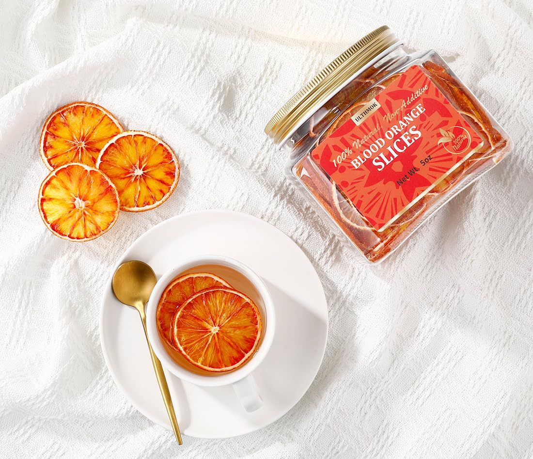 Selected Dried Blood Orange Slices 5 Oz/142g, Culinary & Garnish Grade, Dehydrated Blood Orange for Cocktail, Decoration, 100% Natural, No Sugar Added.-Ultra Herb Tea