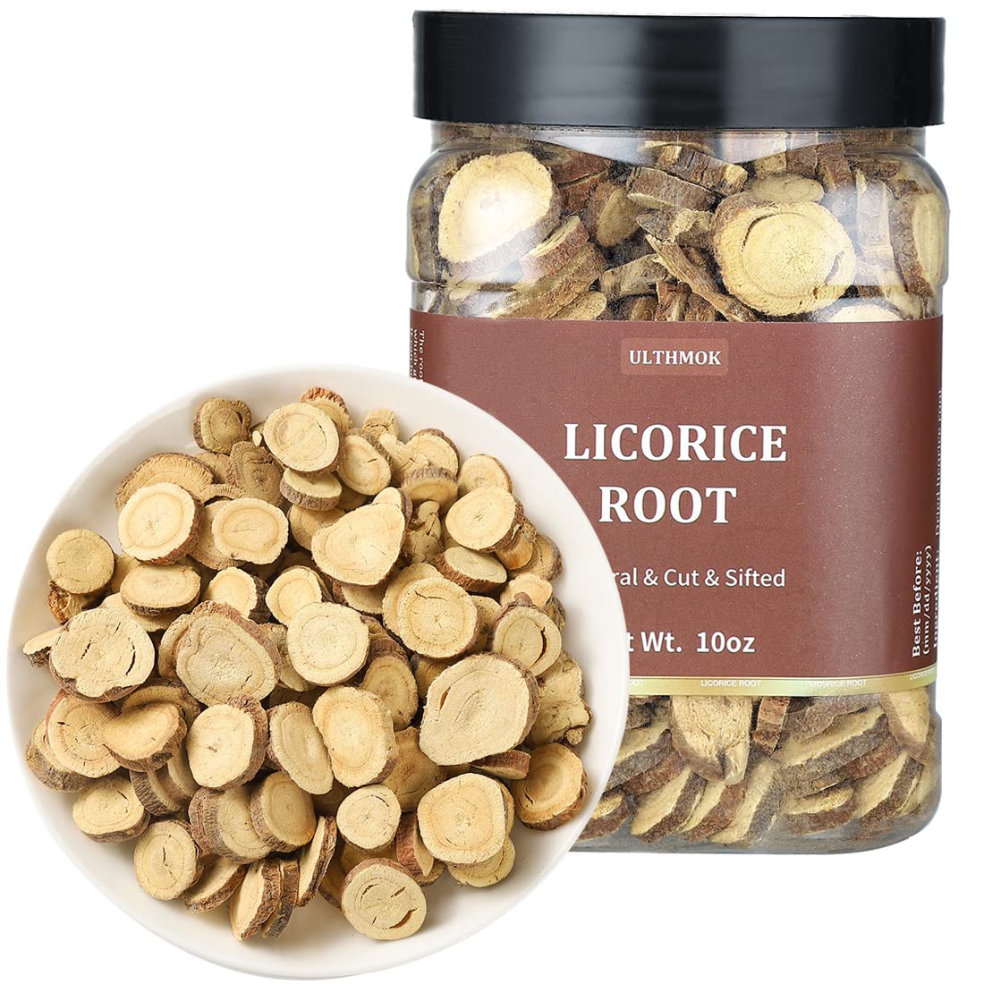 Premium Licorice Root Slices 10 Oz/283g,Cut and Sifted,100% Natural Licorice Root Tea-Ultra Herb Tea