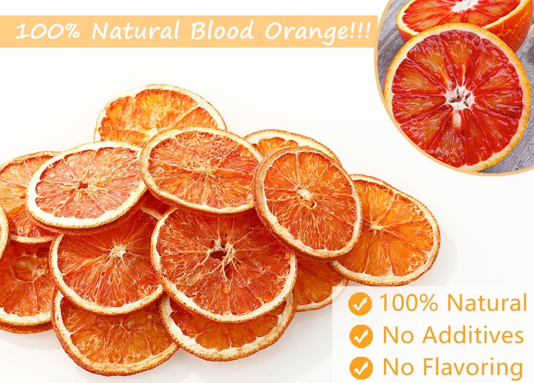 Premium Dried Blood Orange Slices,4.5Oz/128g,Dehydrated Blood Orange for Cocktails,NO Addtives & No Sugar Added.-Ultra Herb Tea
