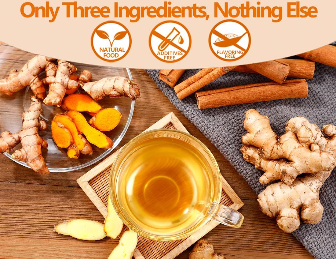 120 Premium Turmeric, Ginger, Cinnamon Blend Tea Bags, 100% Natural & No Additives & Caffeine Free.-Ultra Herb Tea