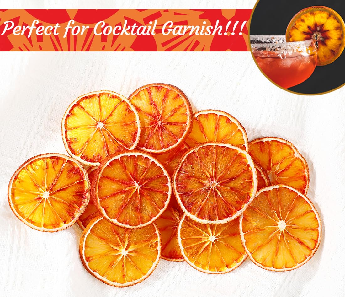 Selected Dried Blood Orange Slices 5 Oz/142g, Culinary & Garnish Grade, Dehydrated Blood Orange for Cocktail, Decoration, 100% Natural, No Sugar Added.-Ultra Herb Tea