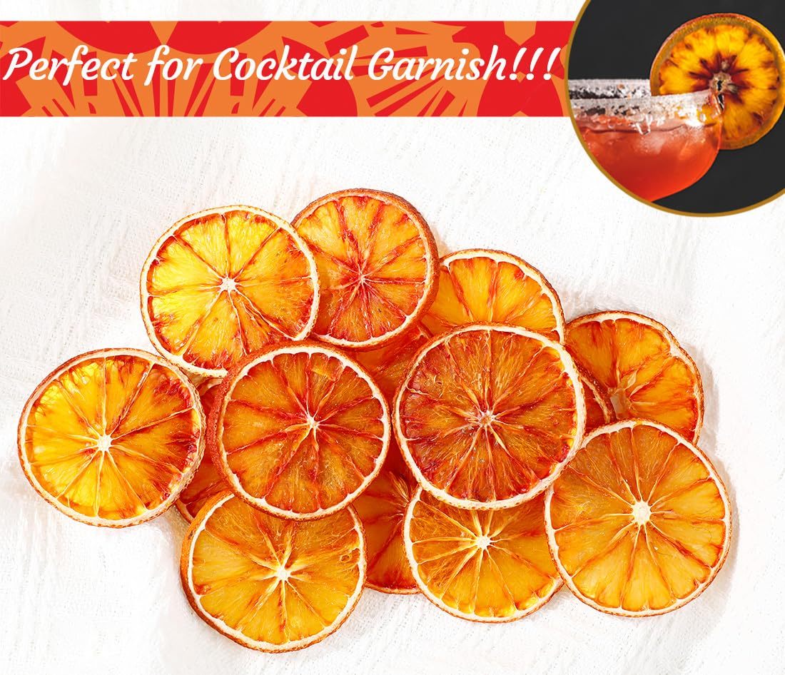 Selected Dried Blood Orange Slices 5 Oz/142g, Culinary & Garnish Grade, Dehydrated Blood Orange for Cocktail, Decoration, 100% Natural, No Sugar Added.-Ultra Herb Tea