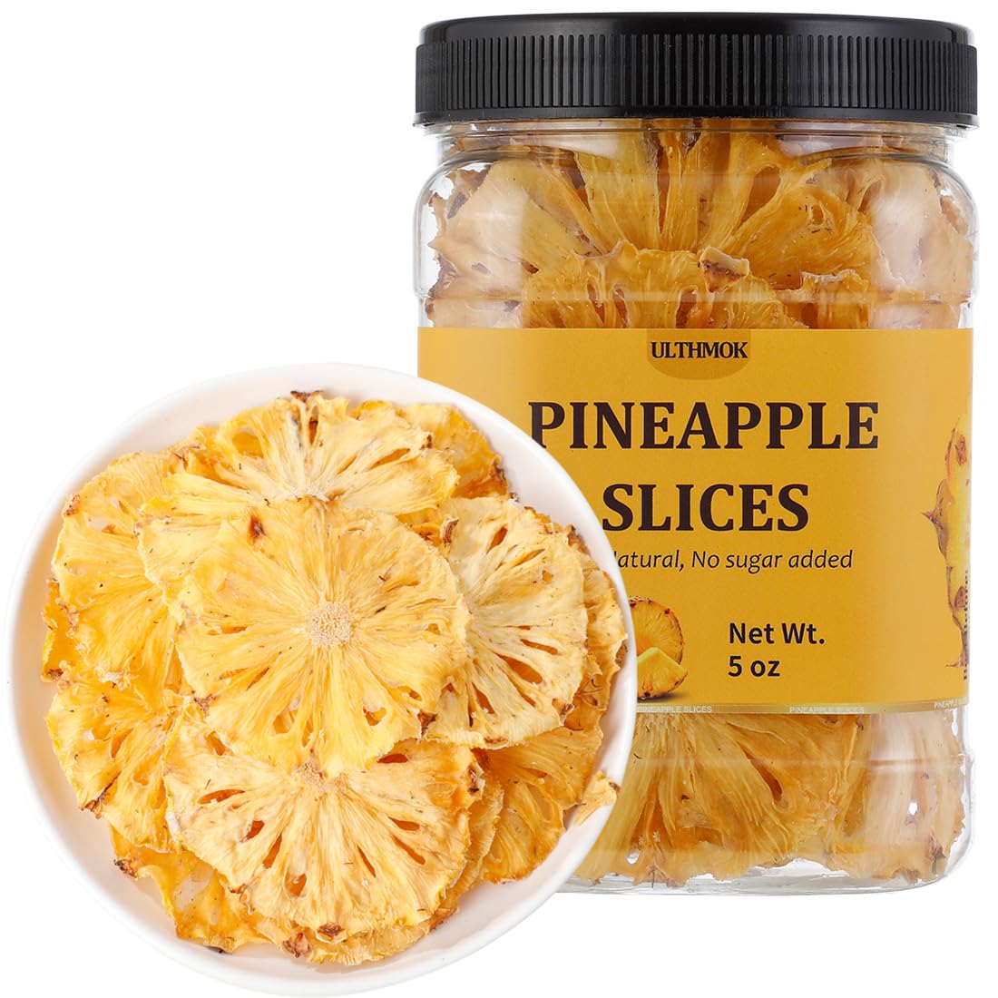Premium Dried Pineapple 5 Oz/142g,Dehydrated Pineapple Slices,100% Natural,No Sugar Added & No Additives.-Ultra Herb Tea