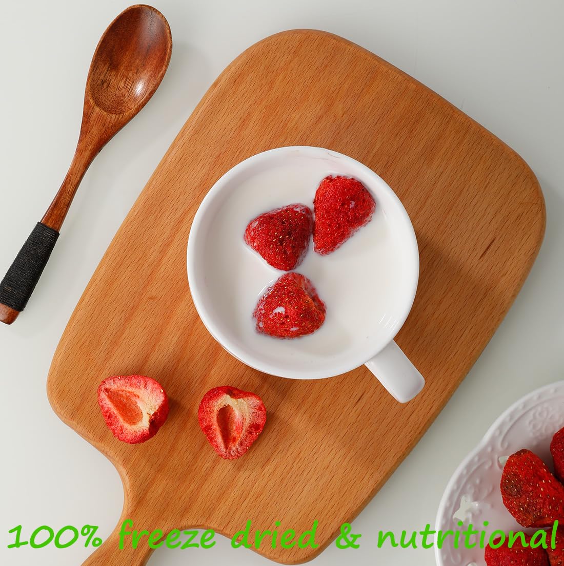 Premium Freeze Dried Strawberries 4 Oz/114g,Whole Big Frozen Dried strawberry,100% Natural,No Additives .-Ultra Herb Tea