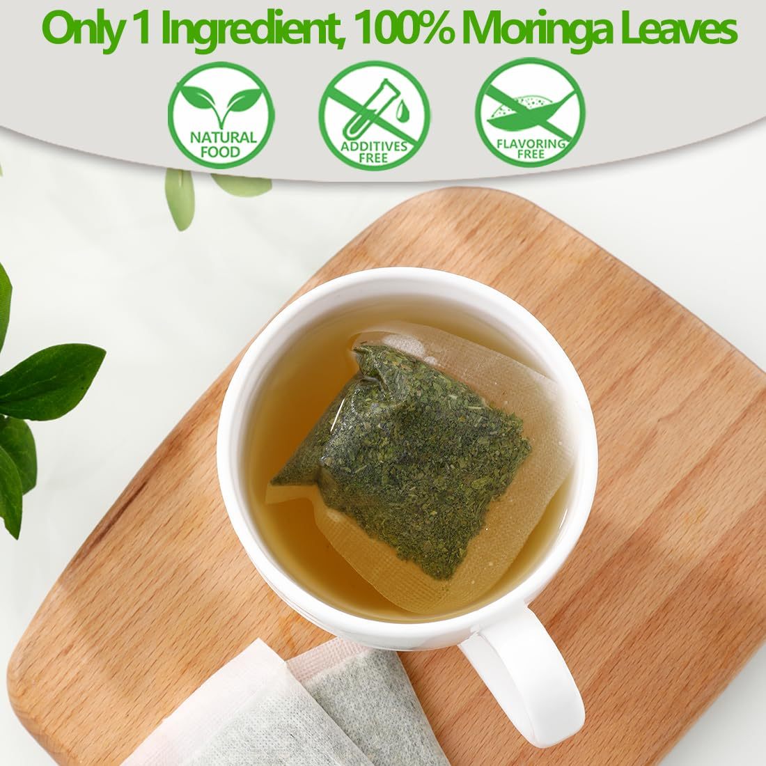 Premium Moringa Tea,135 Tea Bags/7.15OZ,100% Pure Moringa Leaves,Natural & No Additives.-Ultra Herb Tea