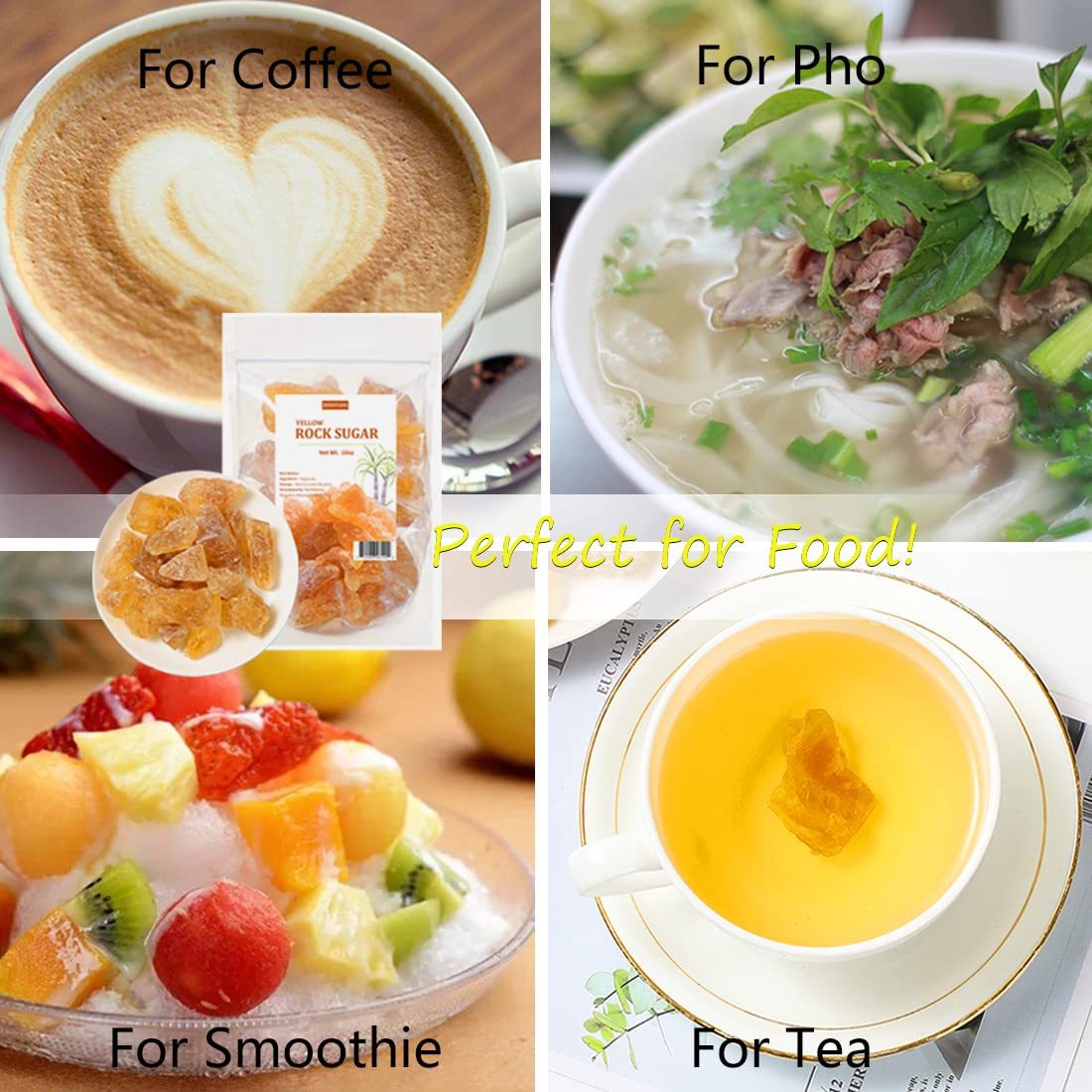 Premium Rock Sugar 10 Oz/283g,100% Natural & No Additives-Ultra Herb Tea