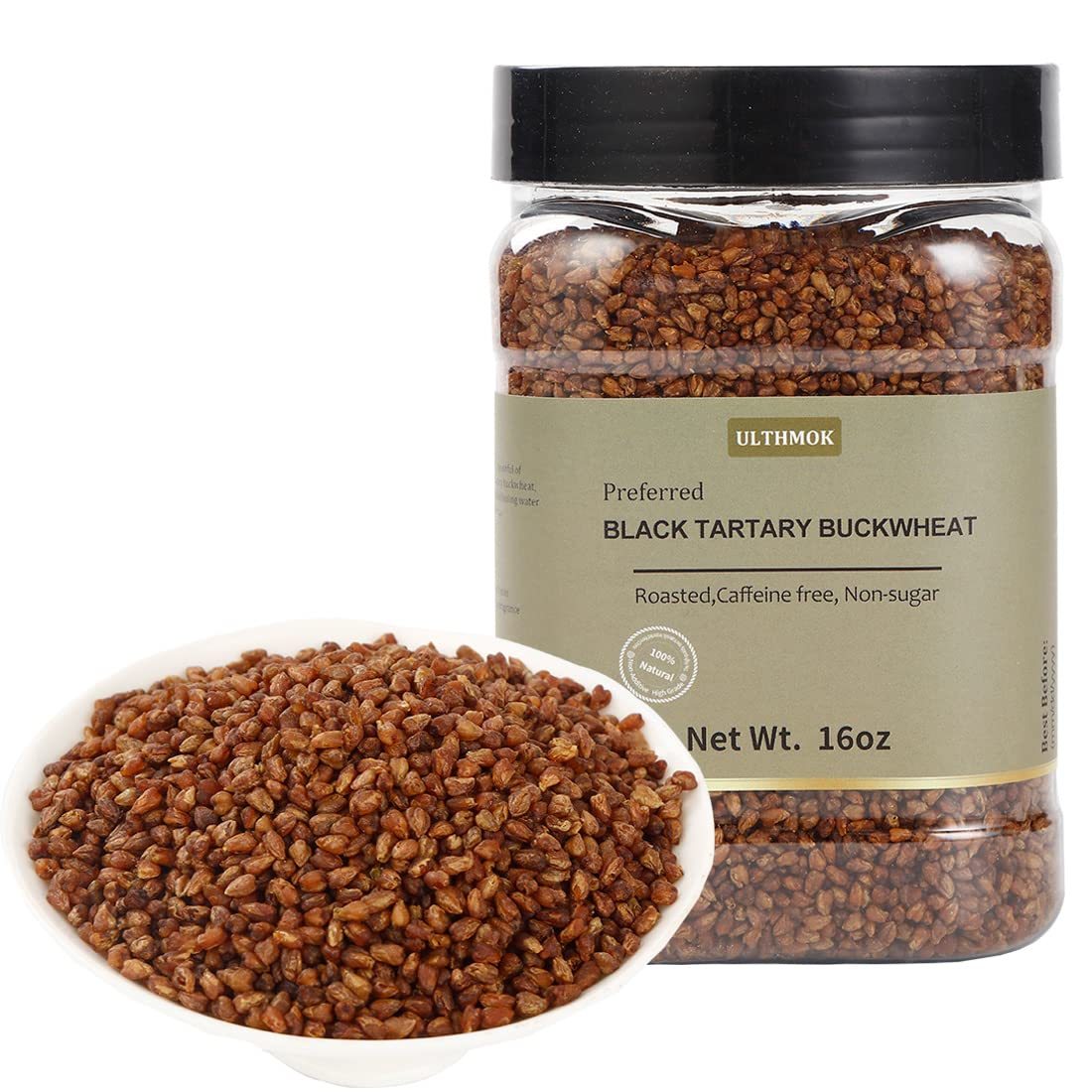 Premium Himalayan Tartary Buckwheat Tea,16Oz/453g,Black Roasted Buckwheat ,100%Natural & Caffeine Free,Aromatic.-Ultra Herb Tea