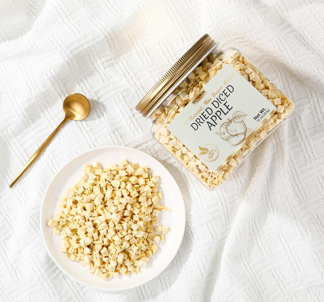 Premium Dried Diced Apples,10 Oz /283g,1 Ingredient Made with 100% Natural Apple, No Sugar Added Dehydrated Apple, No Additives & No Flavoring.-Ultra Herb Tea