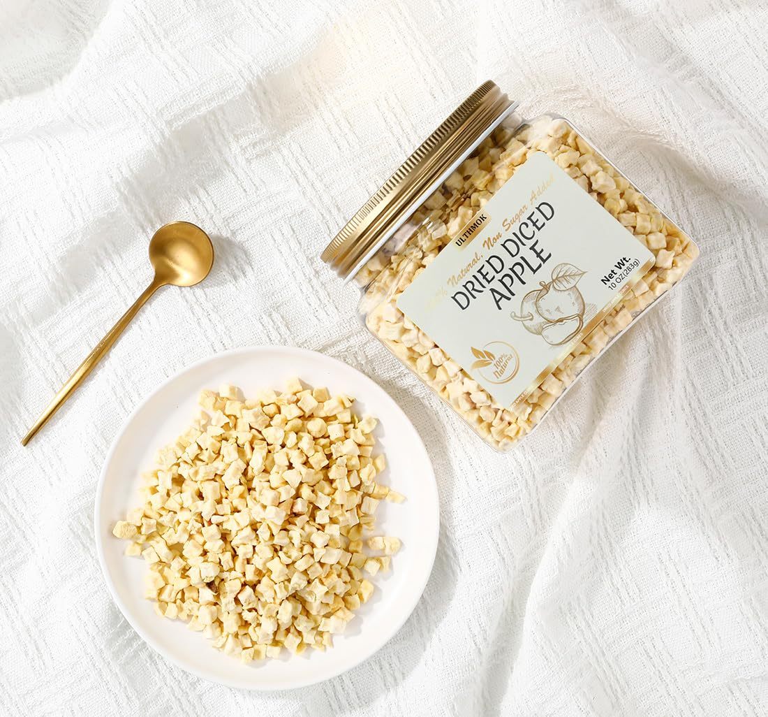 Premium Dried Diced Apples,10 Oz /283g,1 Ingredient Made with 100% Natural Apple, No Sugar Added Dehydrated Apple, No Additives & No Flavoring.-Ultra Herb Tea