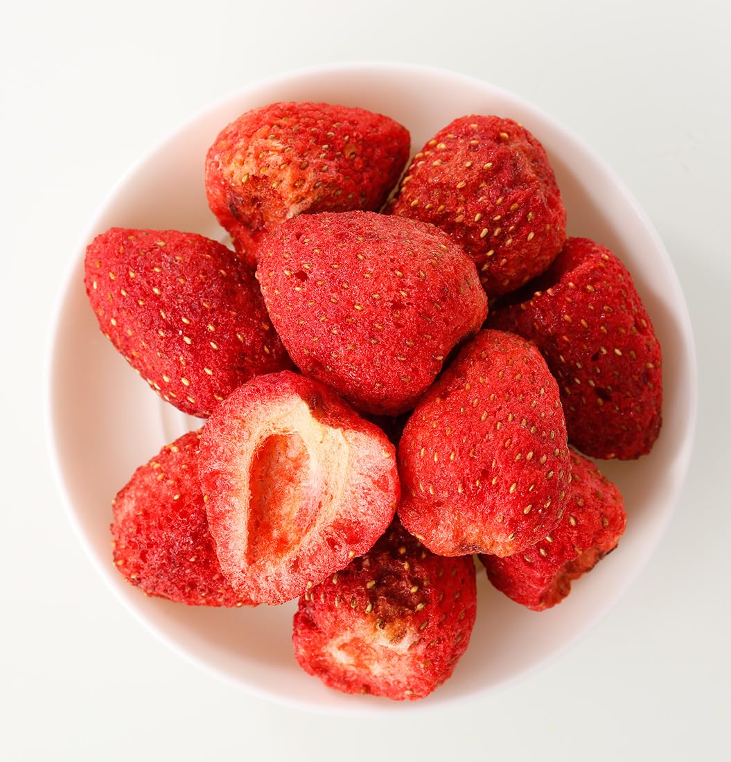 Premium Freeze Dried Strawberries 4 Oz/114g,Whole Big Frozen Dried strawberry,100% Natural,No Additives .-Ultra Herb Tea