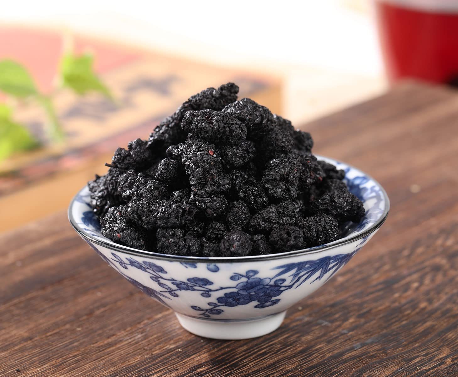 Top Grade Premium Dried Black Mulberries 9 Oz/254g,Big & Delicious,Hand Picked.No Sugar Added & No Additives.-Ultra Herb Tea