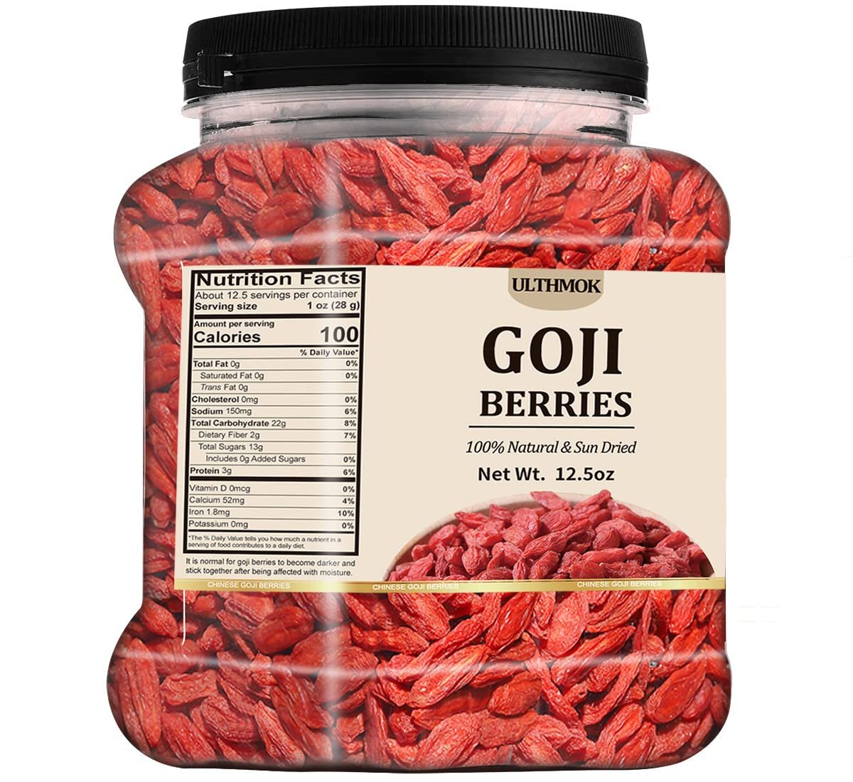 Premium Dried Goji Berries 12.5Oz/354g,Selected Goji Berry.100% Natural & No Additives for Tea,Baking.-Ultra Herb Tea
