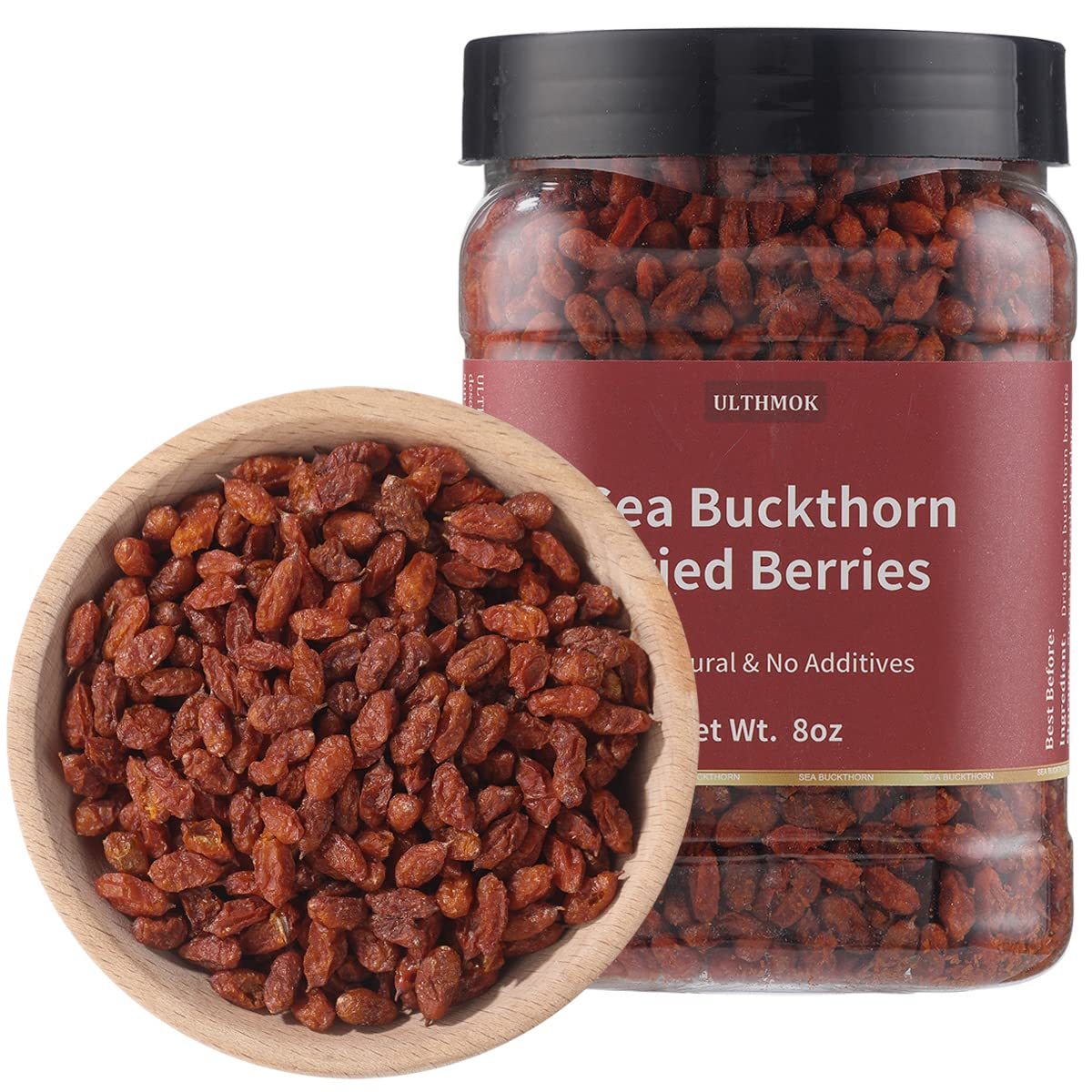Premium Dried Sea Buckthorn Berries 8 Oz/227g.Natural & No Additives Sea Buckthorn Tea,Hand Picked Whole Berry Fruit.-Ultra Herb Tea