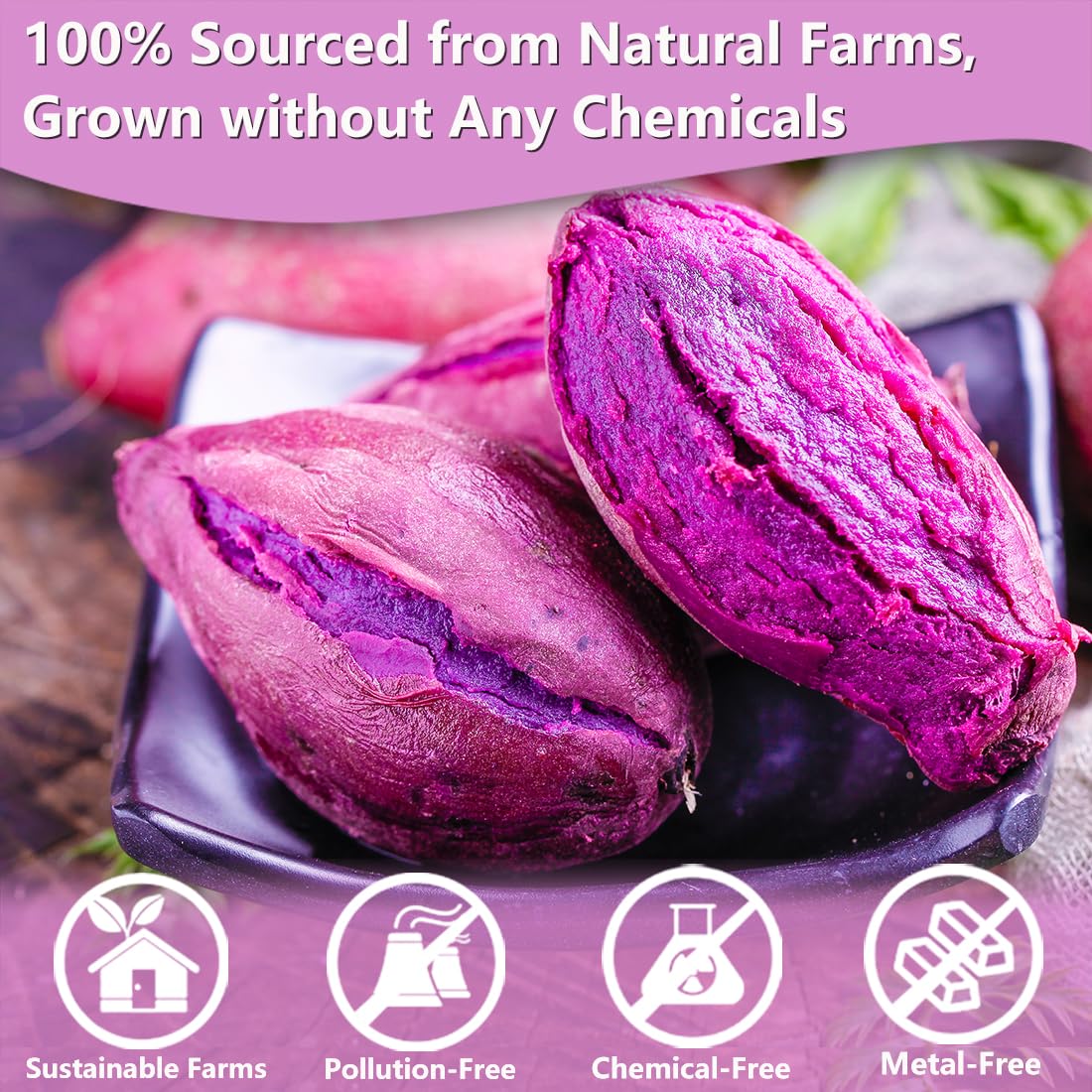 Premium Purple Sweet Potato Powder 1LB/454g,Natural Purple Food Coloring,No Additives & Gluten Free.-Ultra Herb Tea