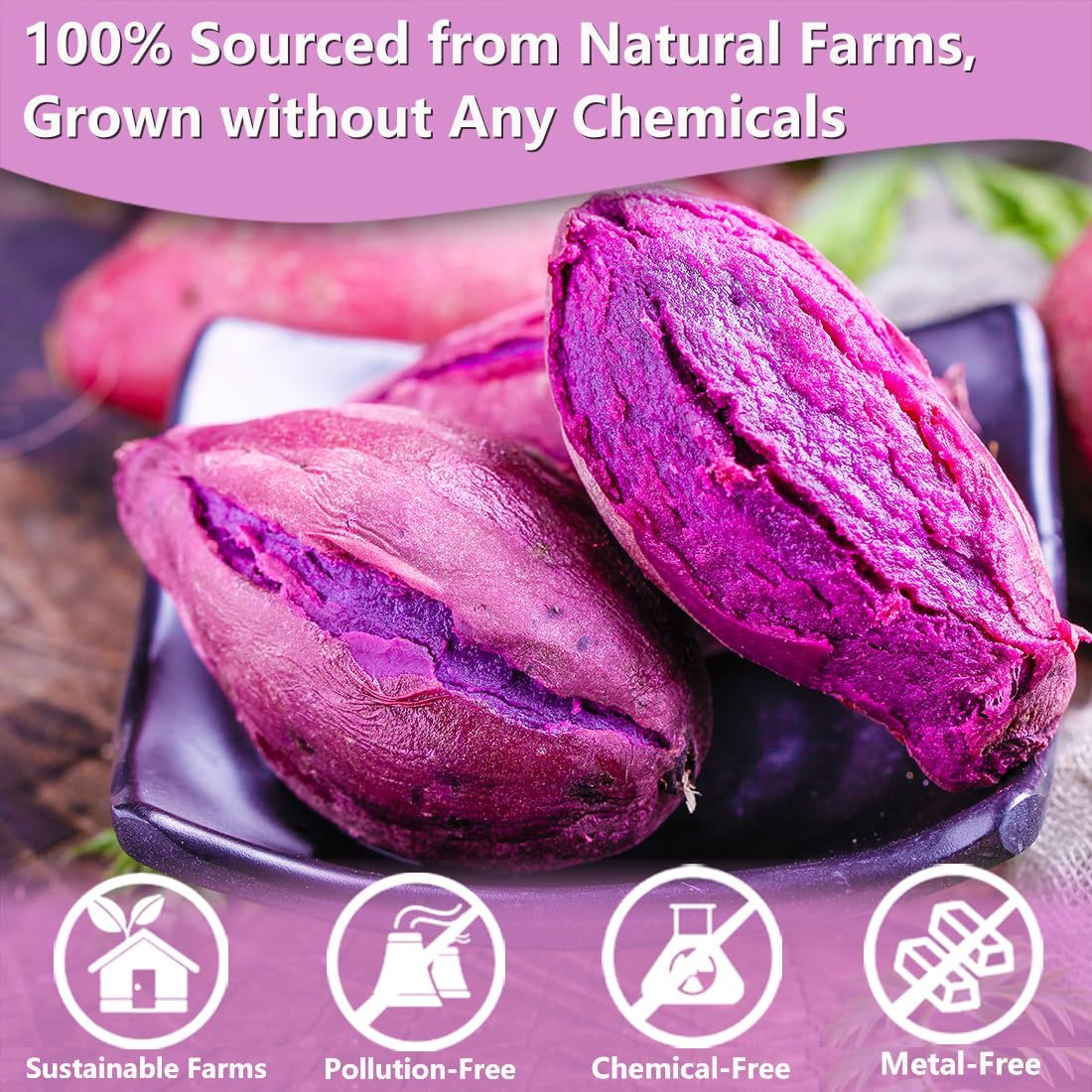 Premium Purple Sweet Potato Powder 1LB/454g,Natural Purple Food Coloring,No Additives & Gluten Free.-Ultra Herb Tea