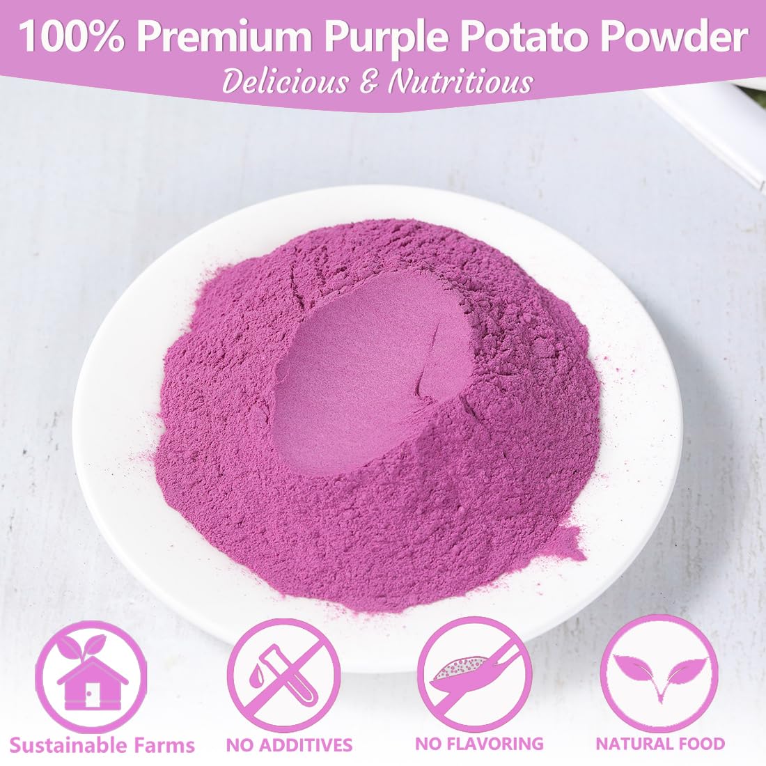 Premium Purple Sweet Potato Powder 1LB/454g,Natural Purple Food Coloring,No Additives & Gluten Free.-Ultra Herb Tea