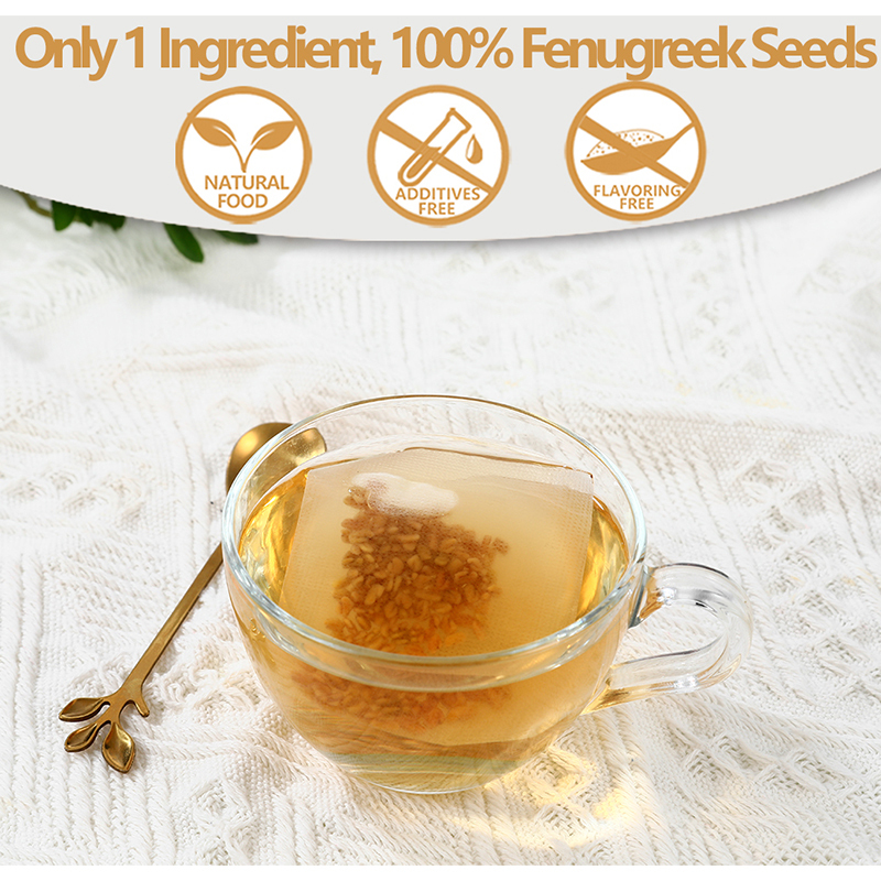Premium 60 Fenugreek Tea Bags, Made with 100% Natural Fenugreek Methi Fenogreco Seeds, No Additives & Caffeine Free.