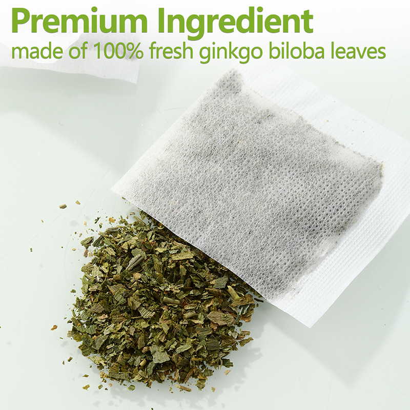 Premium 40 Ginkgo Biloba Tea Bags, Made with 100% Natural Ginkgo Biloba Leaves, No Additives & Caffeine Free.