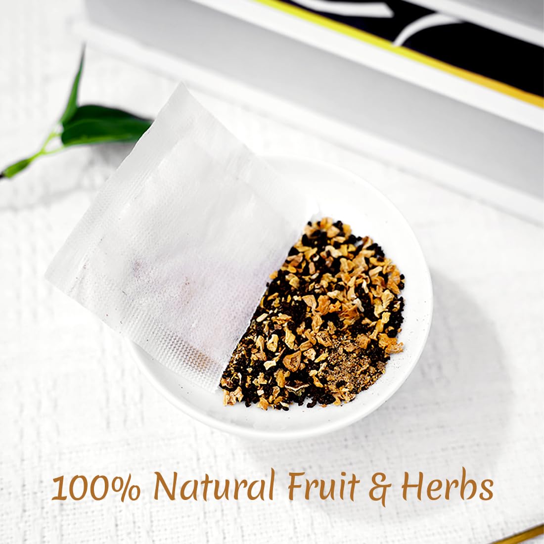 Premium 50 Pineapple Hot Cinnamon Black Fruit Tea Bags, Made with 100% Natural Fruit & Herbs, No Additives & Caffeine Free.