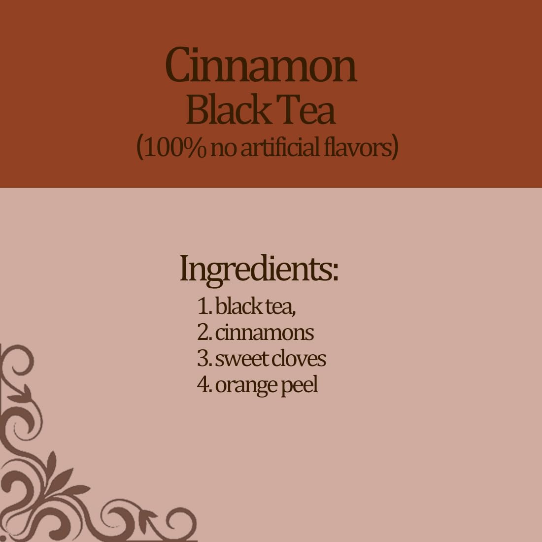 60 Premium Cinnamon Black Tea, 4.23OZ (120g), 100% Natural & No Additives.