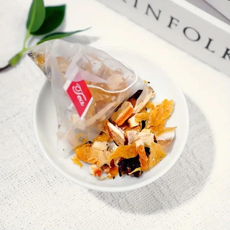 Premium 40 Mango Pineapple Fruit Tea Bags, Made with 100% Natura Fruit & Herbs, No Additives & Caffeine Free & No Sugar Added.