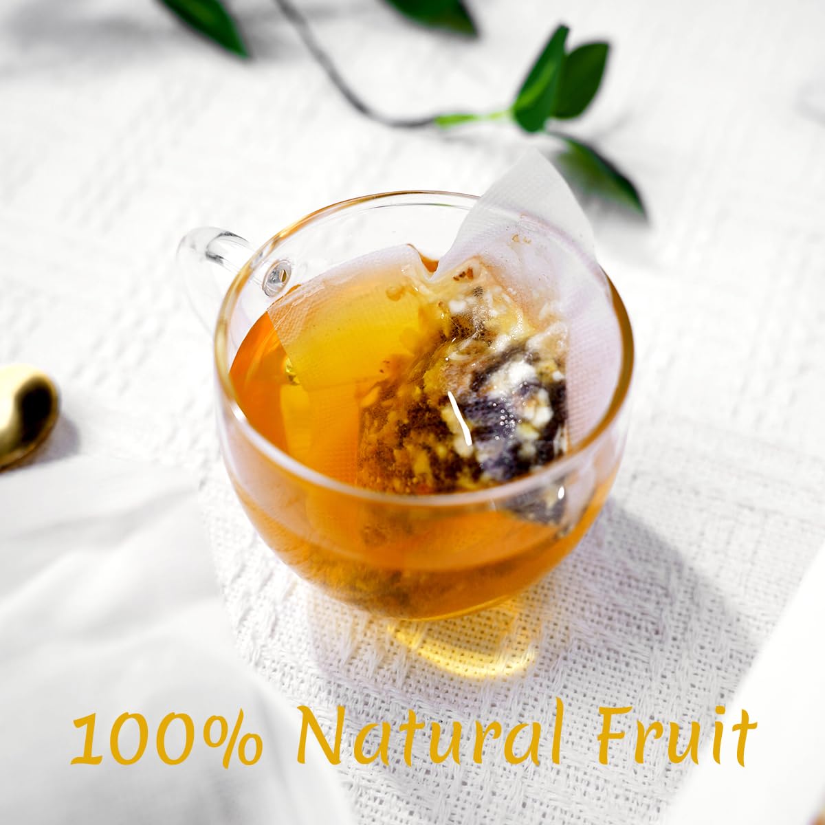 Premium 50 Lemon Hot Cinnamon Black Fruit Tea Bags, Made with 100% Natural Fruit & Herbs, No Additives & Caffeine Free.