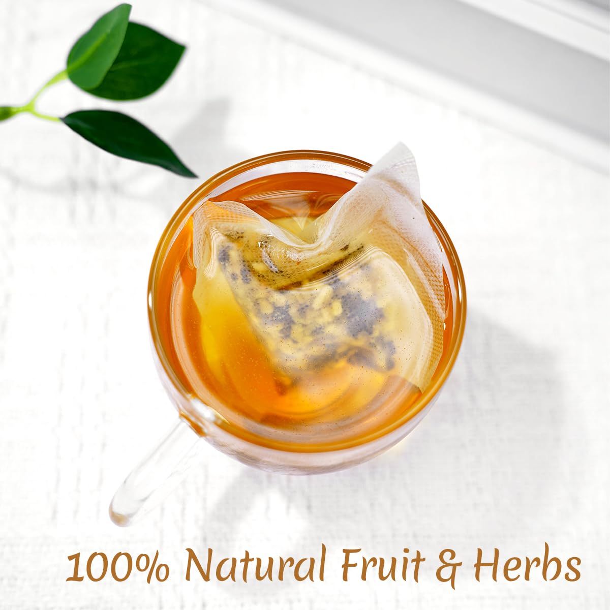 Premium 50 Pineapple Hot Cinnamon Black Fruit Tea Bags, Made with 100% Natural Fruit & Herbs, No Additives & Caffeine Free.