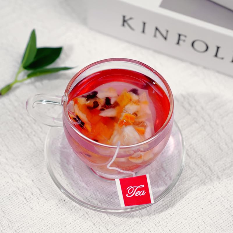 Premium 50 Orange Pineapple Fruit Tea Bags, Made with 100% Natura Fruit & Herbs, No Additives & Caffeine Free & No Sugar Added.