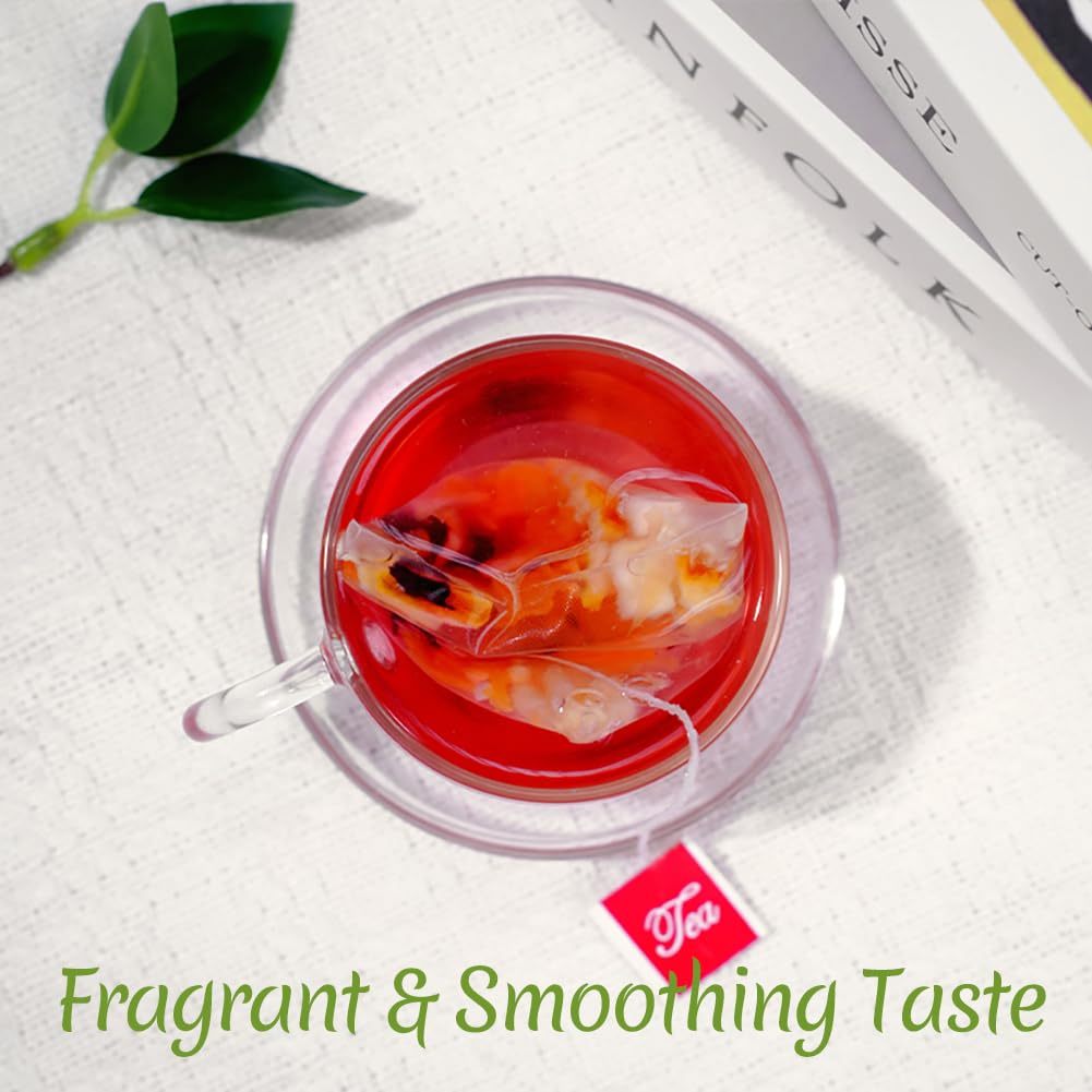 Premium 50 Orange Pineapple Fruit Tea Bags, Made with 100% Natura Fruit & Herbs, No Additives & Caffeine Free & No Sugar Added.