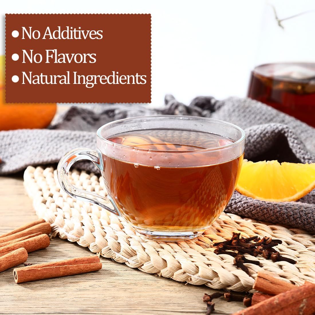 60 Premium Cinnamon Black Tea, 4.23OZ (120g), 100% Natural & No Additives.