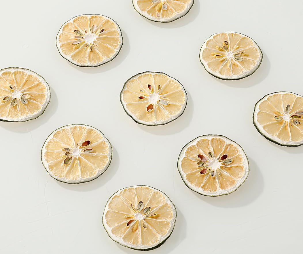 Selected Dried Lime Slices 3 Oz/85g,100% Natural Dehydrated Limes Lemon Slices for Cake Decoration & Cocktail Garnish,No Additives & No Sugar Added.