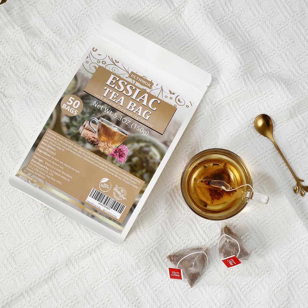 Premium 50 Essiac Tea Bags, Wellness Blend Tea, made with 100% Natural Ingredients, No Additives & Caffeine Free.