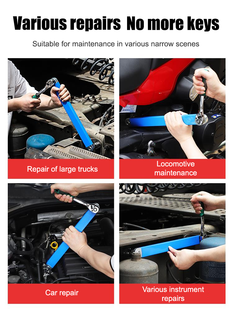 Multifunctional extension wrench with ratchet