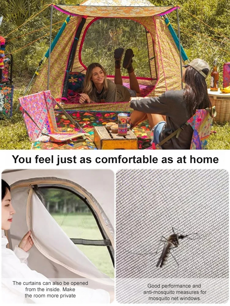 Fully automatic quick-open sun and rain-proof camping tent