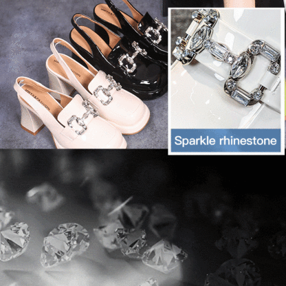 Rhinestone Closed Toe High Heel Sandals