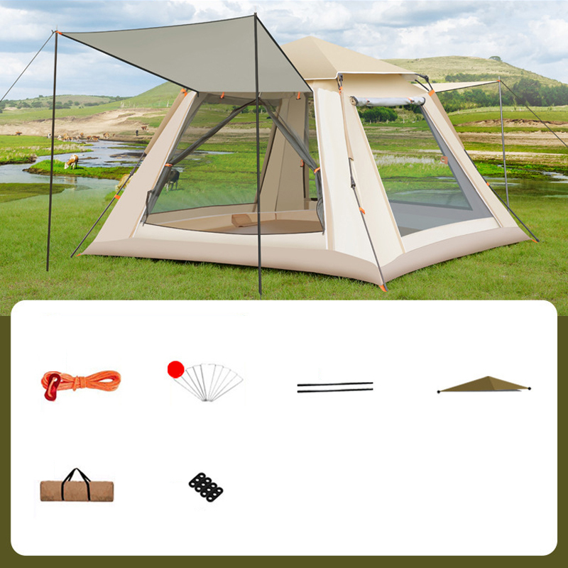 Fully automatic quick-open sun and rain-proof camping tent