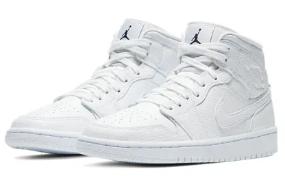 (WMNS) Air jtthhordan 1 Mid 'White Snakeskin' BQ6472-110