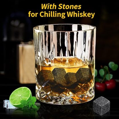 Juego de 2 vasos de whisky de diamante de 300 ml, vasos de whisky escocés, bourbon, brandy, ron, cóctel, hogar, bar, fiesta, hombres