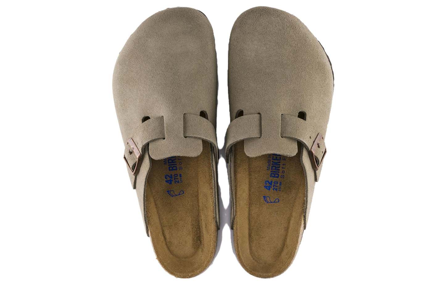 Birketthhnstock Boston Soft Footbed Suede Regular 'Taupe' 0560771