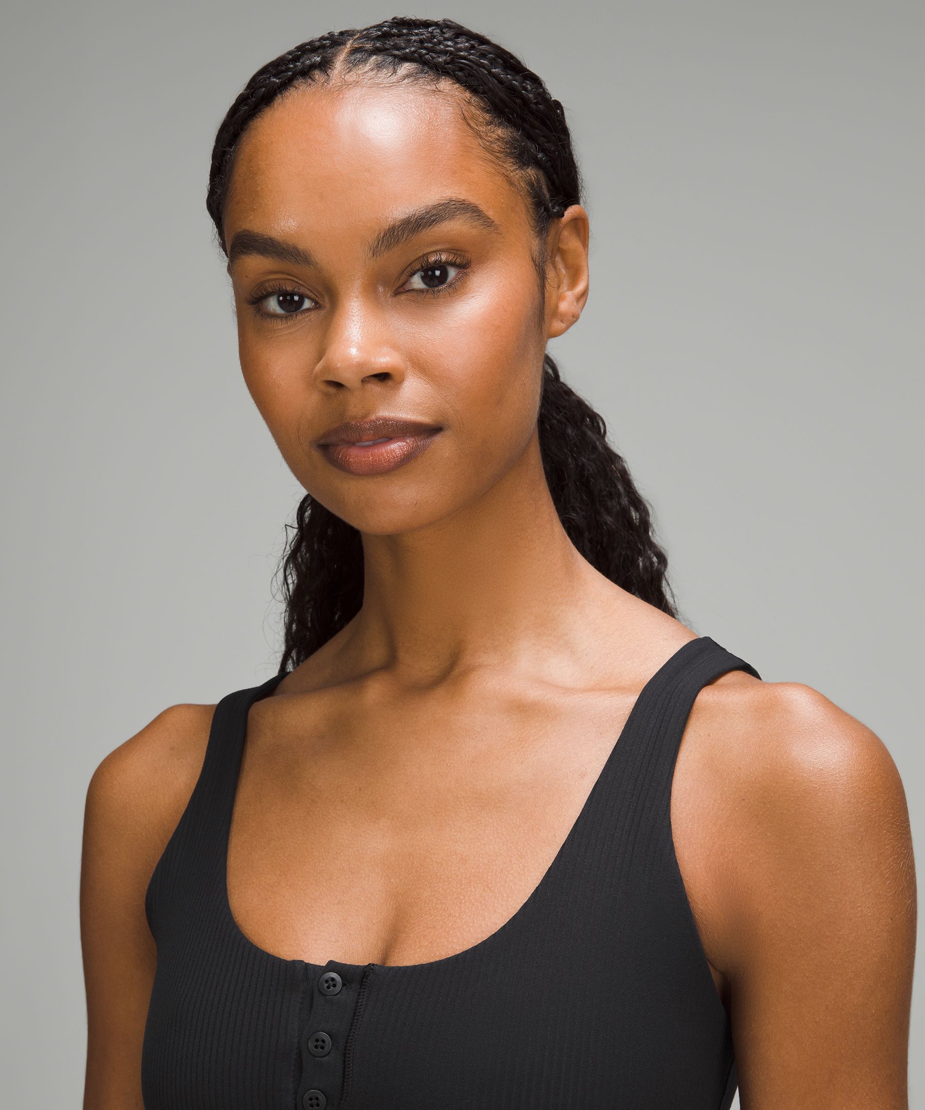 lulu Align Ribbed Henley Tank Top Light Support, A/B Cup